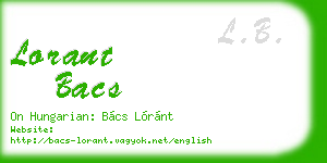 lorant bacs business card
